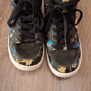 DC Kids' Black and Multicolor High-Top Sneakers Features ADVENTURE TIME Charact